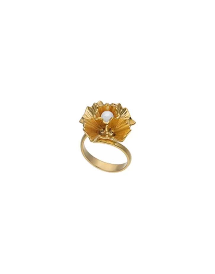 Store Majorica Adjustable Clavelina Ring With Round White Pearl