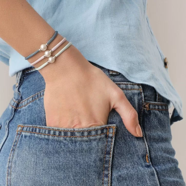 Store Majorica Adjustable Pink Stretch Sifnos Bracelet With Pearl