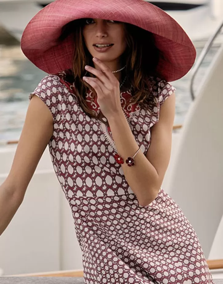 Best Majorica Adjustable Santorini Flower Red Bracelet In Silver