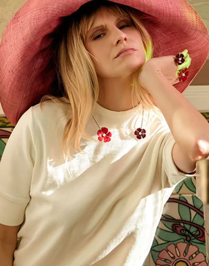 adjustable_santorini_red_flower_choker_in_silver_5.webp Hot Majorica Adjustable Santorini Red Flower Choker In Silver