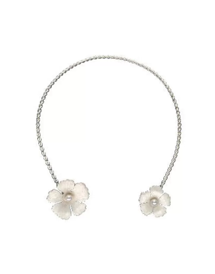 Shop Majorica Adjustable Silver Santorini Bianco Bridal Choker With Nacre Flowers
