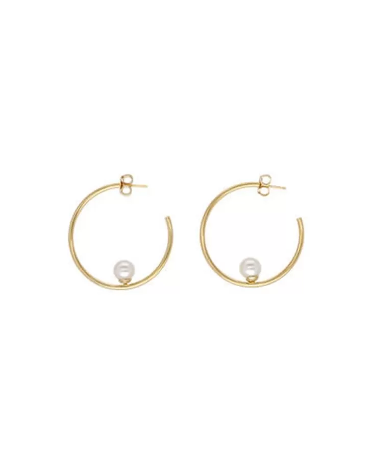 Sale Majorica Alba Hoop Earrings Gold Plated