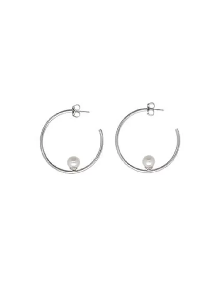 Online Majorica Alba Silver Hoop Earrings
