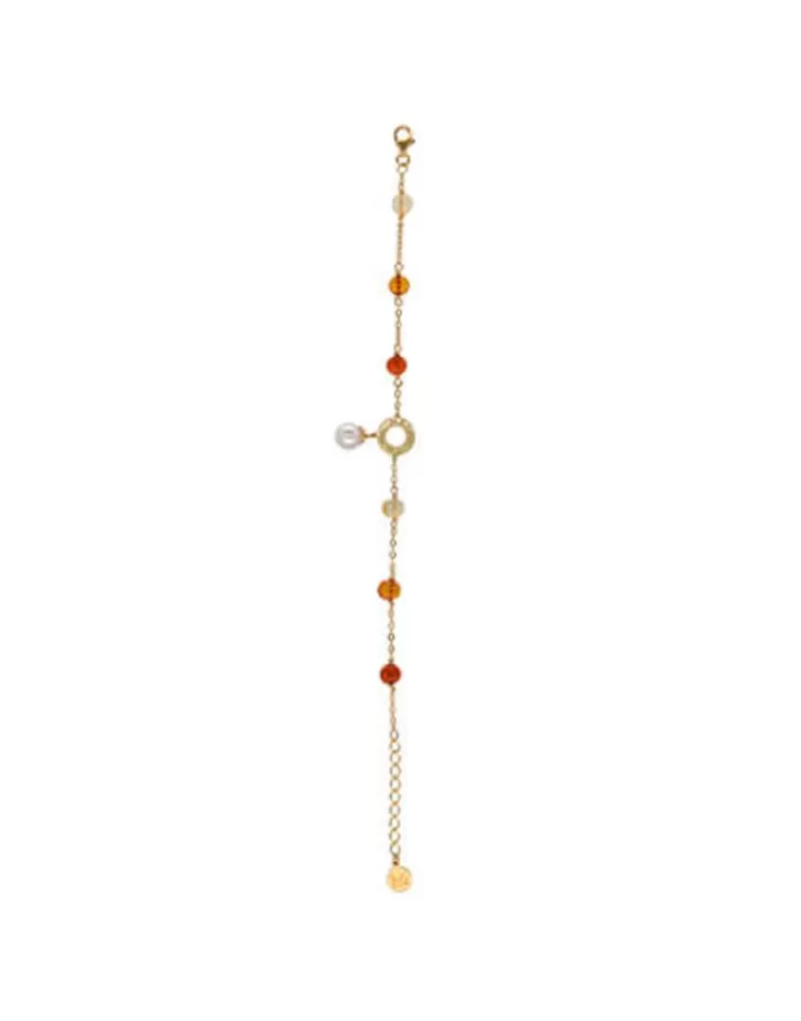 Discount Majorica Algaida Bracelet With Round Pearl And Amber Murano Glass