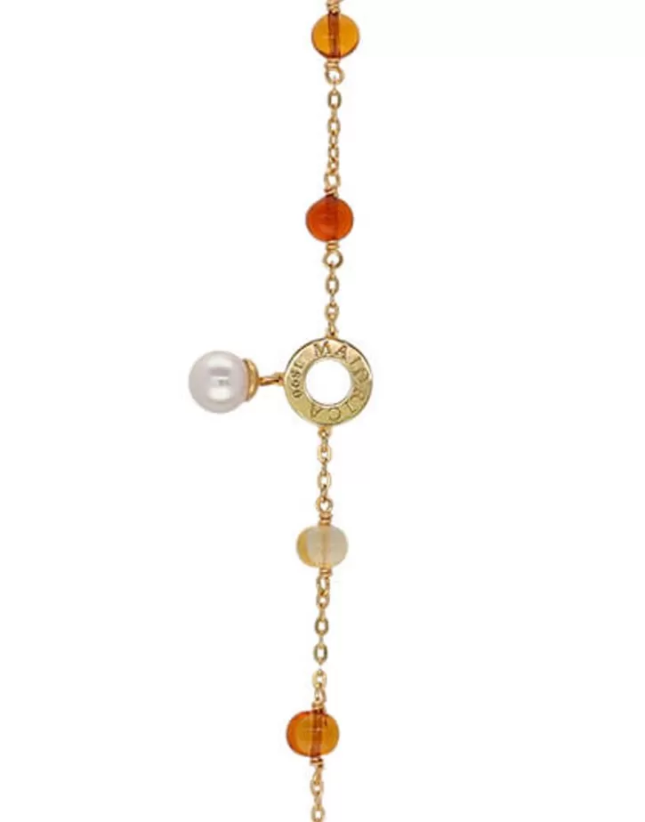 Discount Majorica Algaida Bracelet With Round Pearl And Amber Murano Glass