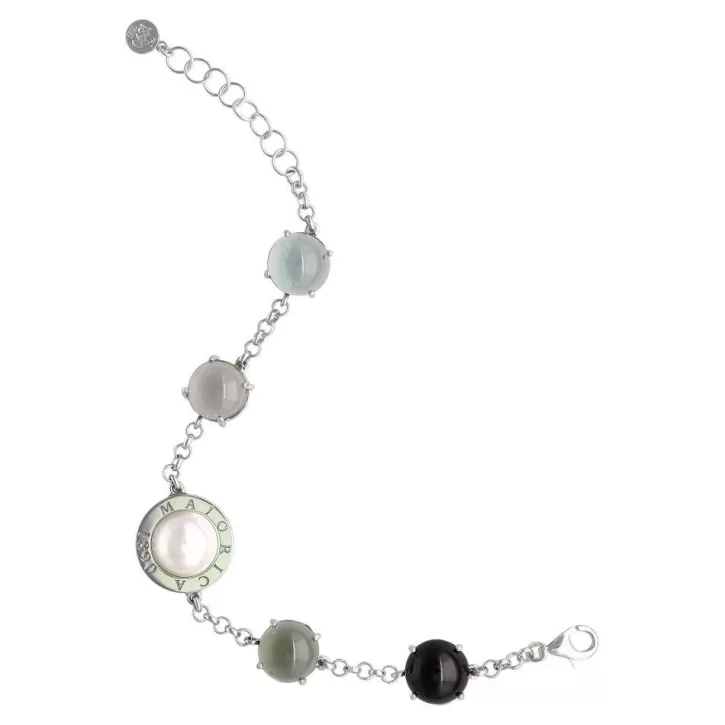 Shop Majorica Algaida Geometric Bracelet With Black Murano Glass