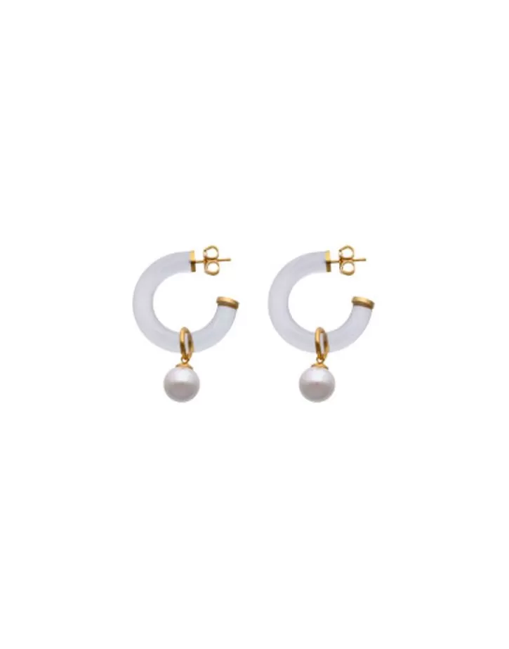 Fashion Majorica Ayla Golden Earrings In High-Resistance Glass