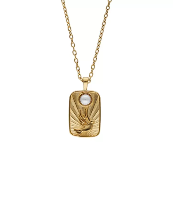 caelum_communion_necklace_with_golden_medallion_4.webp Outlet Majorica Caelum Communion Necklace With Golden Medallion