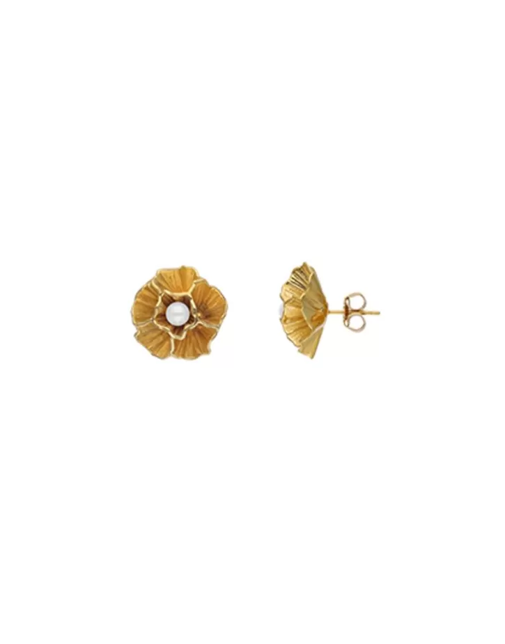 Shop Majorica Clavelina Short Earrings With A White Pearl