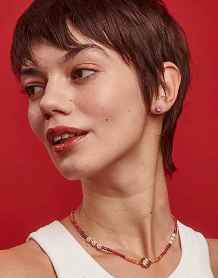 color_pop_earrings_with_round_white_pearl_and_magenta_zirconia_1.webp Flash Sale Majorica Color Pop Earrings With Round White Pearl And Magenta Zirconia