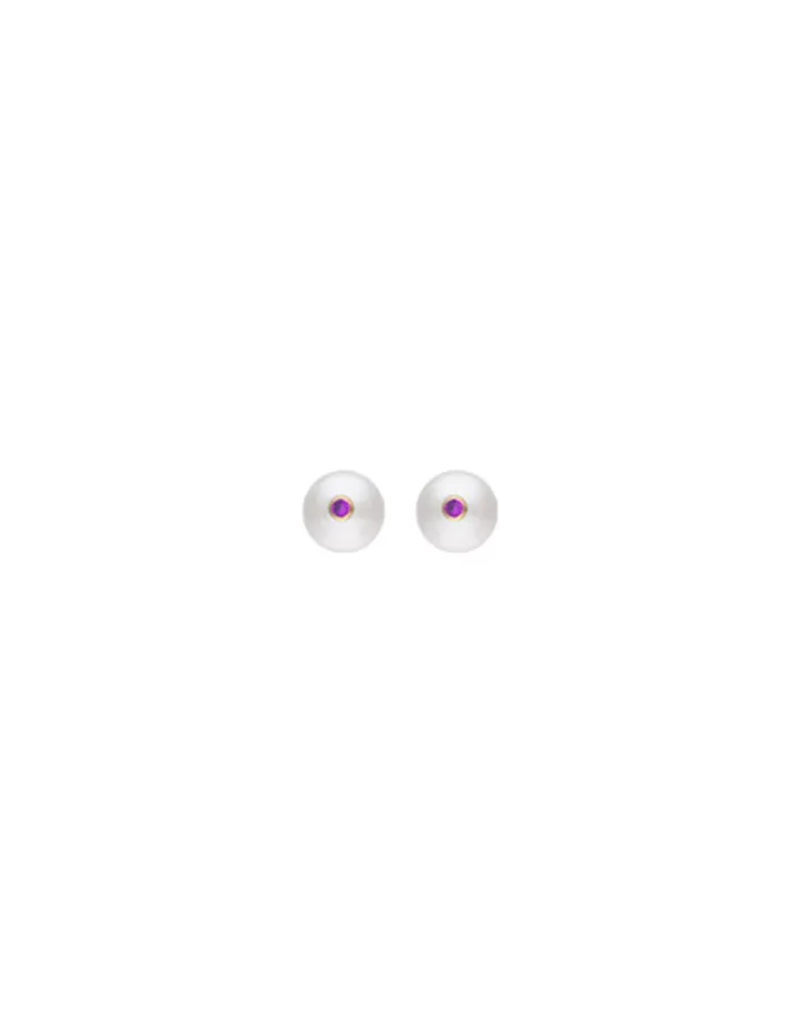 color_pop_earrings_with_round_white_pearl_and_magenta_zirconia_4.webp Flash Sale Majorica Color Pop Earrings With Round White Pearl And Magenta Zirconia