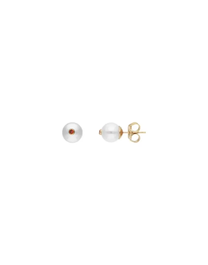 Sale Majorica Color Pop Earrings With Round White Pearl And Orange Zirconia