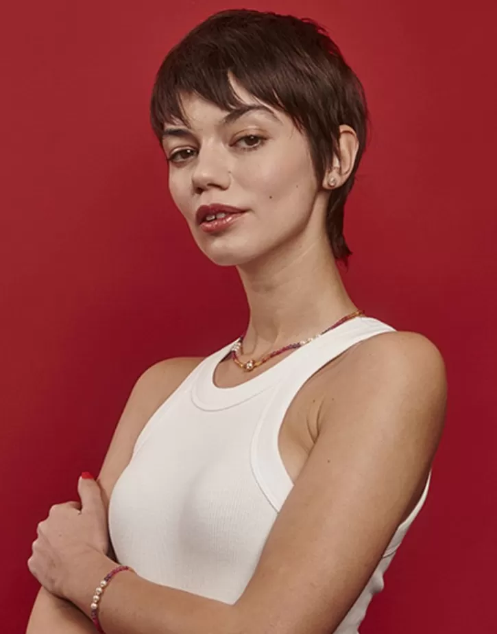 color_pop_earrings_with_round_white_pearl_and_orange_zirconia_4.webp Sale Majorica Color Pop Earrings With Round White Pearl And Orange Zirconia