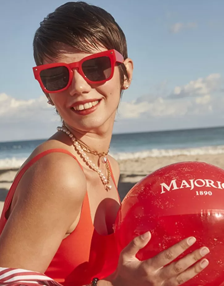 color_pop_earrings_with_round_white_pearl_and_orange_zirconia_8.webp Sale Majorica Color Pop Earrings With Round White Pearl And Orange Zirconia