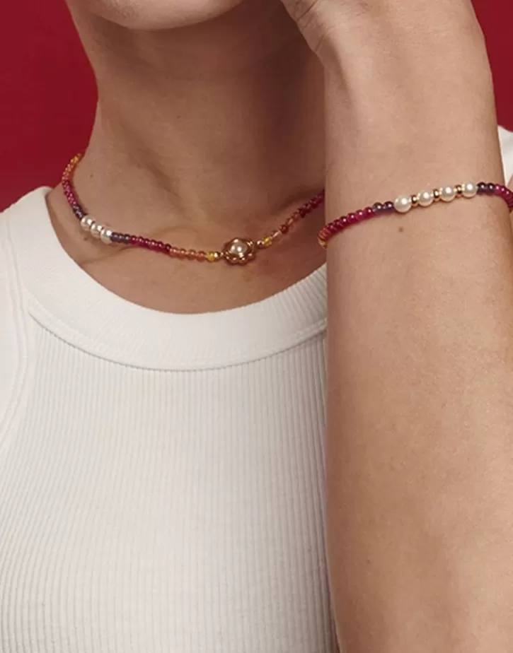 color_pop_sunset_bracelet_with_gradient_stones_and_white_pearls_2.webp Sale Majorica Color Pop Sunset Bracelet With Gradient Stones And White Pearls