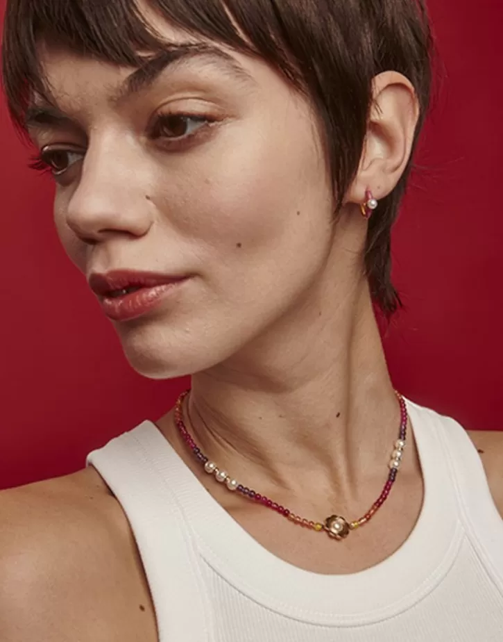 color_pop_sunset_necklace_with_gradient_stones_and_white_pearls_2.webp Online Majorica Color Pop Sunset Necklace With Gradient Stones And White Pearls