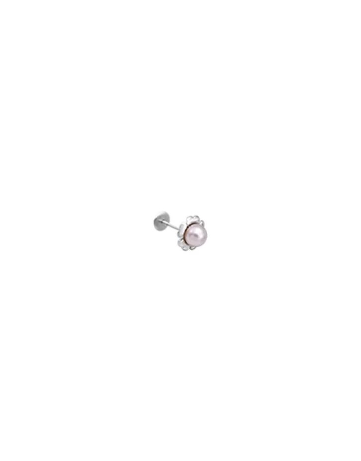 Outlet Majorica Cos Collection Flower Earring With 4Mm Pink Pearl