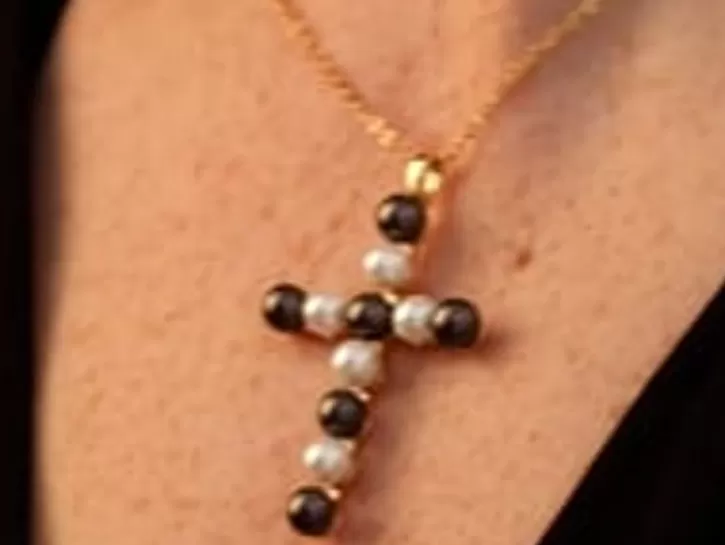 Cheap Majorica Crosses Collection Gold Pendant With White And Tahiti Pearl