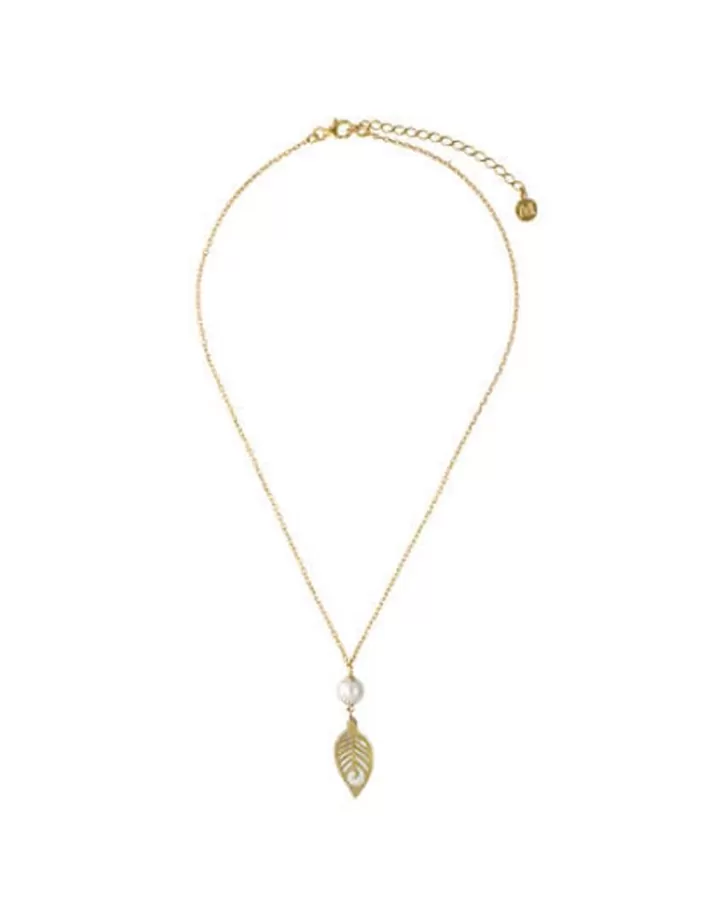 Discount Majorica Dafne Necklace With Mother-Of-Pearl Leaf Pendant