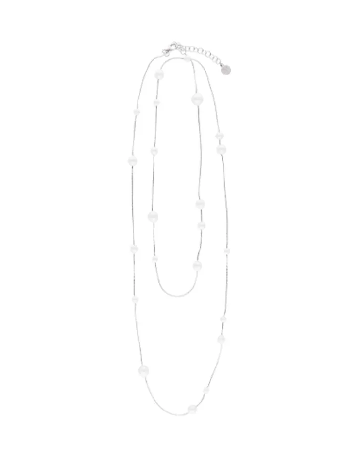 Best Majorica Dangle Necklace Strung With Round Pearls 90Cm