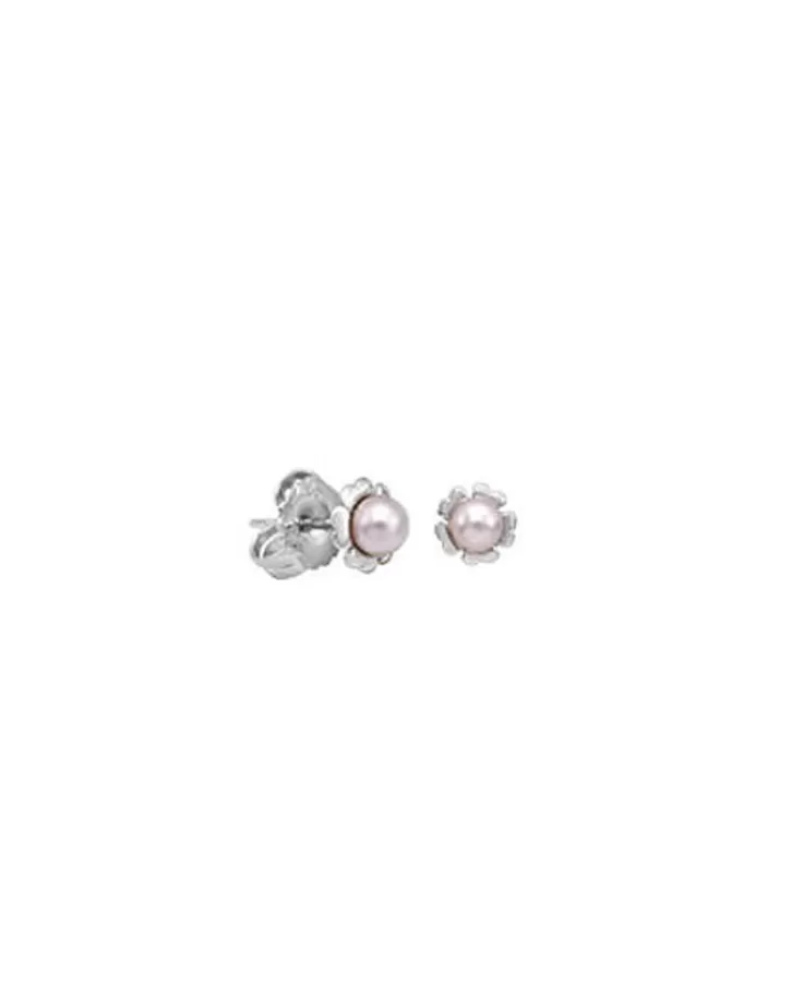 Sale Majorica Earrings Cies Silver With Pink Pearl 4Mm