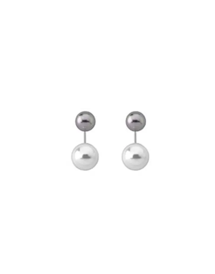 Discount Majorica Earrings Jour Silver With 8 And 10Mm White And Gray Pearls