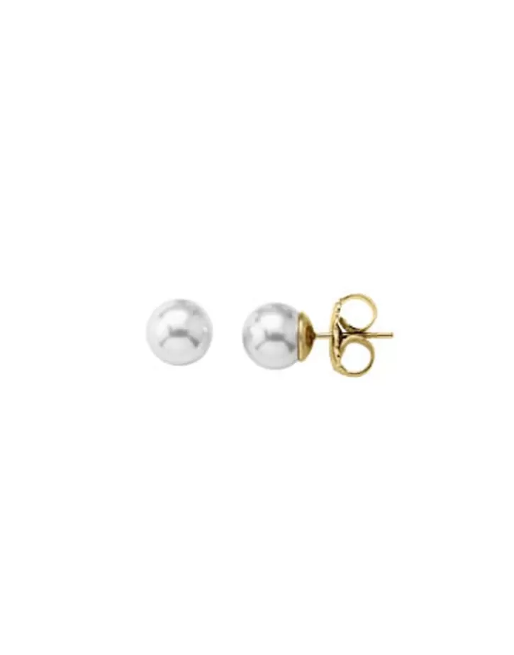 Sale Majorica Earrings Lyra Gold Plated With 12Mm White Pearl