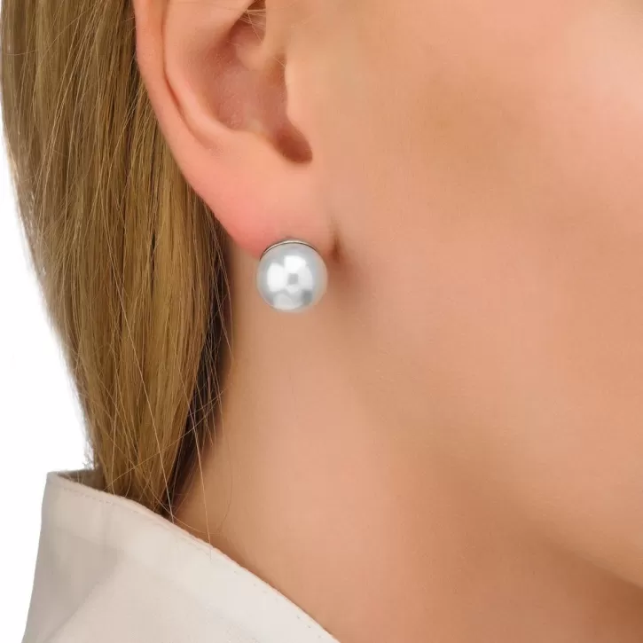 Sale Majorica Earrings Lyra Gold Plated With 12Mm White Pearl