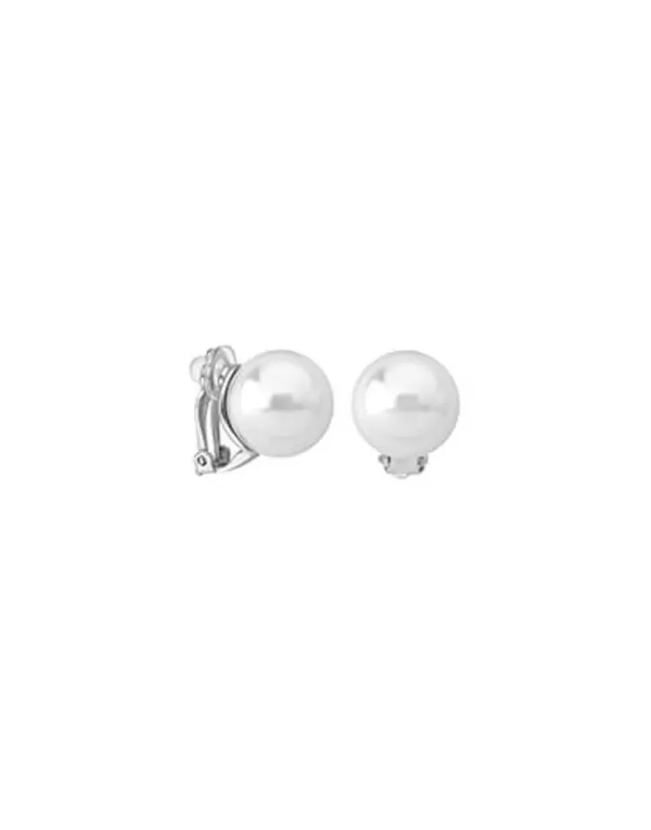 Cheap Majorica Earrings Lyra Silver With 14Mm White Round Pearl