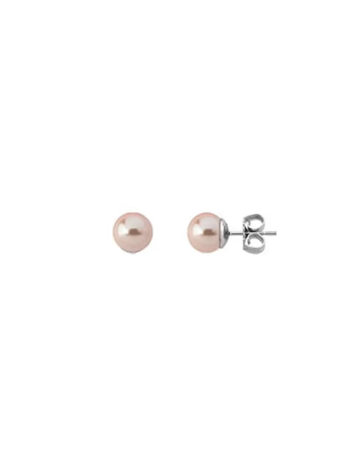 Online Majorica Earrings Lyra Silver With 8Mm Pink Pearl