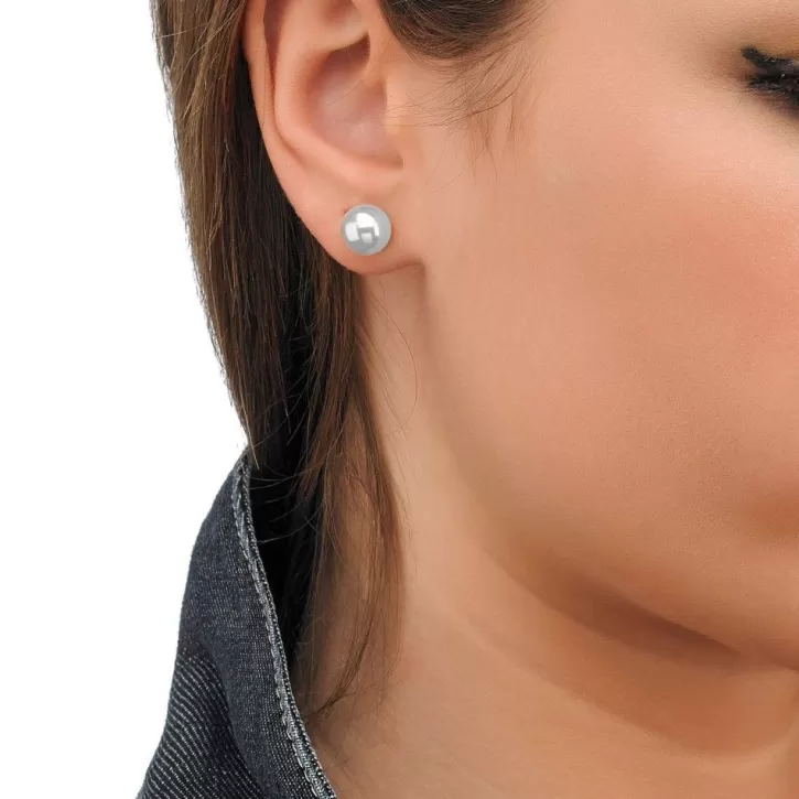 Hot Majorica Earrings Lyra Silver With 9Mm White Pearl