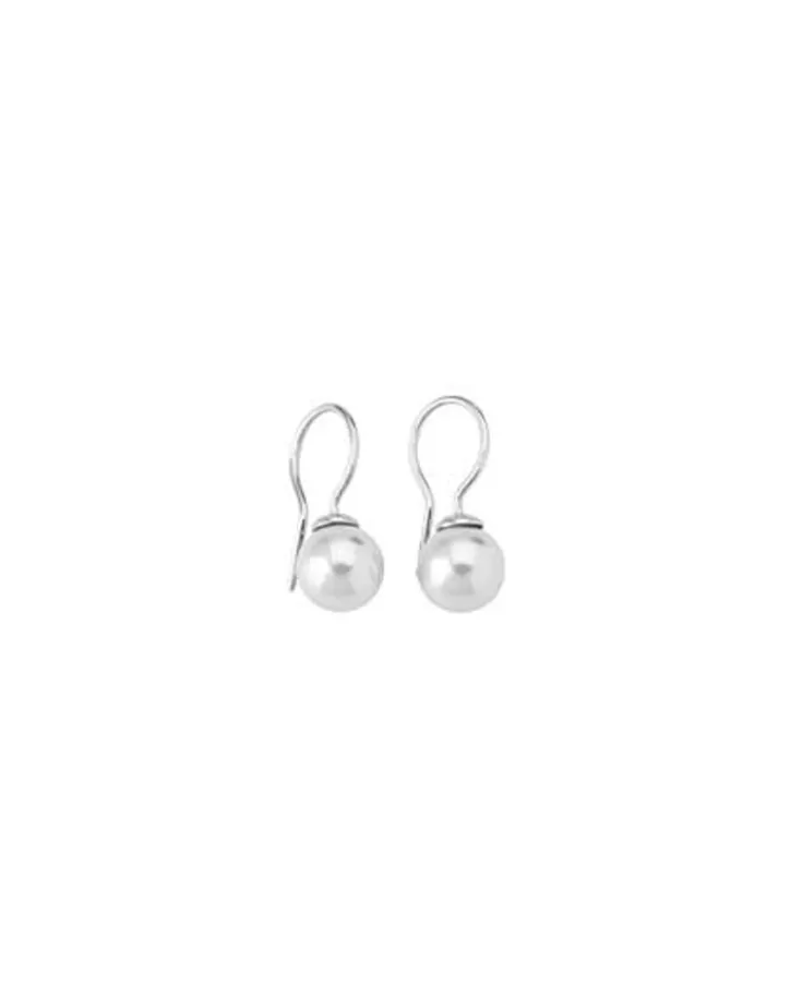 Cheap Majorica Earrings Lyra Silver With White Pearl 9Mm