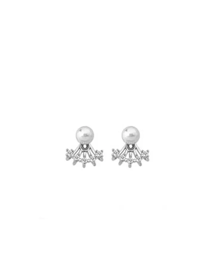 Flash Sale Majorica Earrings Mood Silver With 6Mm White Pearl And Zircons