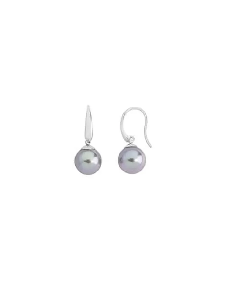 Outlet Majorica Earrings Nuada Silver With 10Mm Gray Pearl