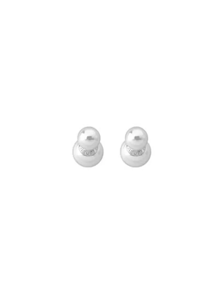 Online Majorica Earrings Polar Silver With 8 And 12Mm White Pearls