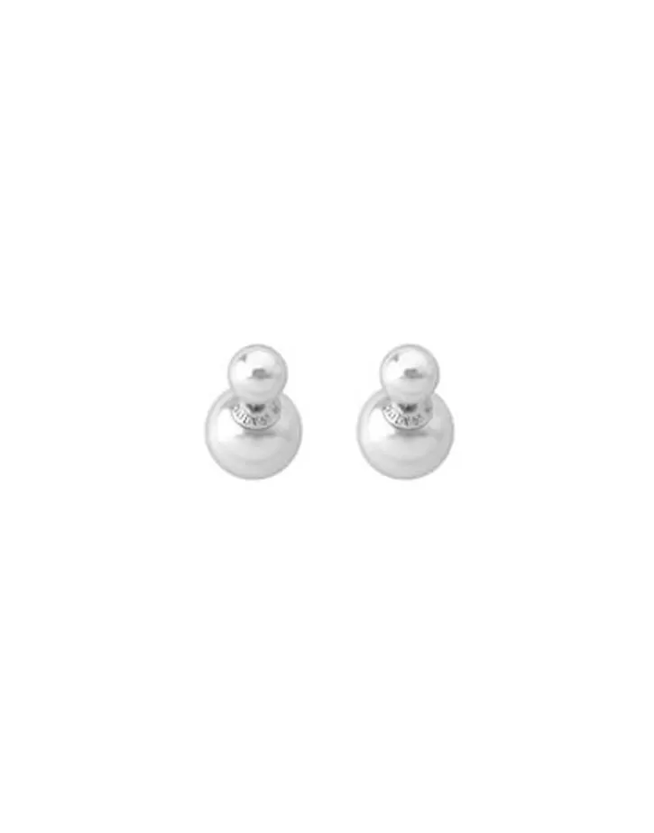 Outlet Majorica Earrings Polar Silver With 8 And 14Mm White Pearls