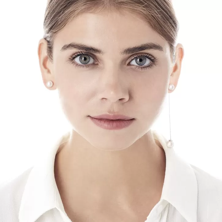 Clearance Majorica Earrings Rosa With 8 And 10Mm White Pearls