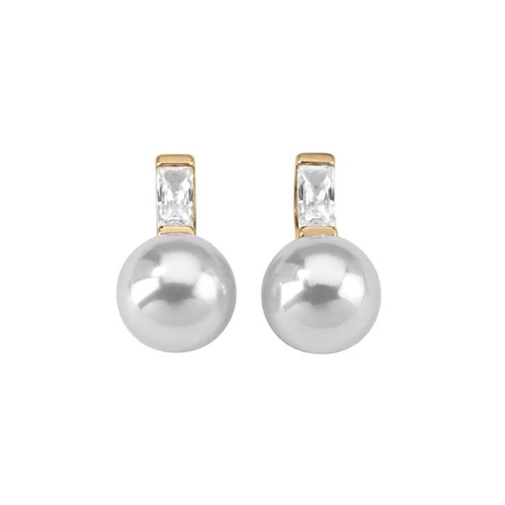 earrings_selene_gold_plated_with_8mm_white_pearl_and_zircons_2.webp Hot Majorica Earrings Selene Gold Plated With 8Mm White Pearl And Zircons