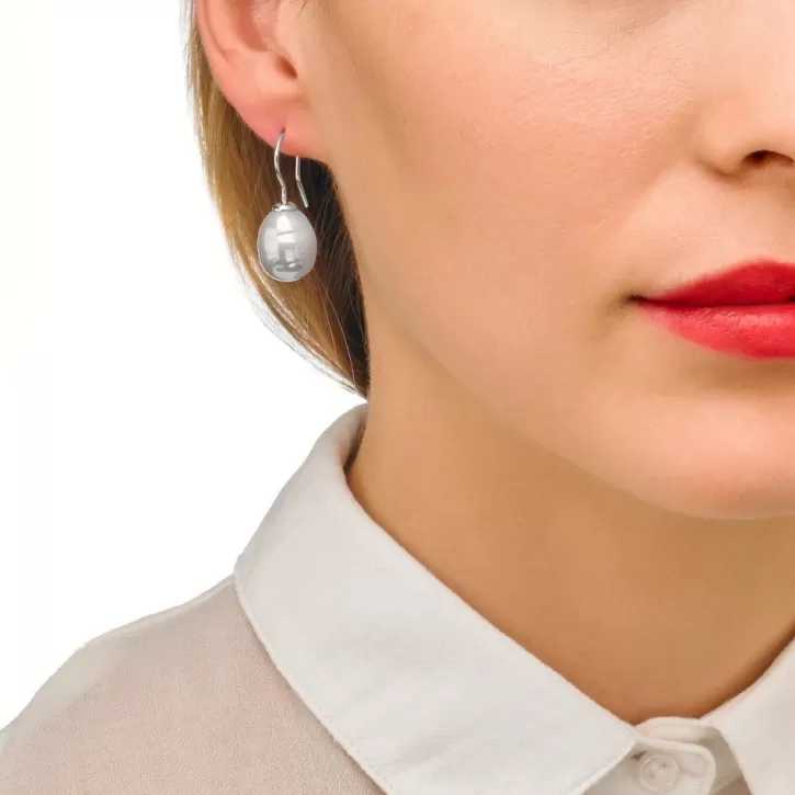 Best Majorica Earrings Tender Silver With 12Mm White Baroque Pearl