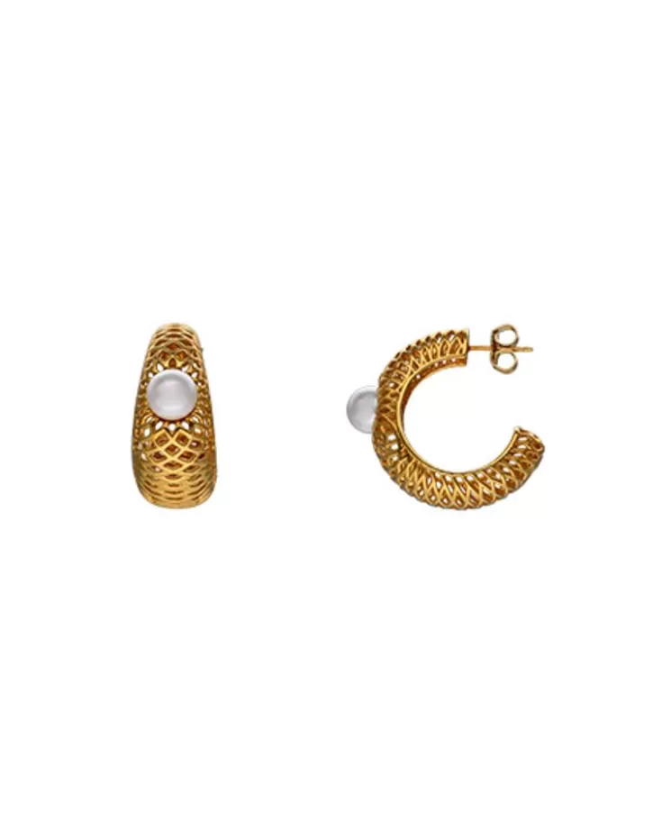 Flash Sale Majorica Etna Large Hoop Earrings In Gold-Plated Silver