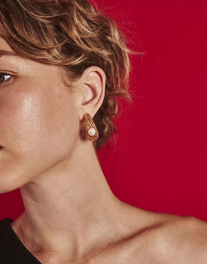 Flash Sale Majorica Etna Large Hoop Earrings In Gold-Plated Silver