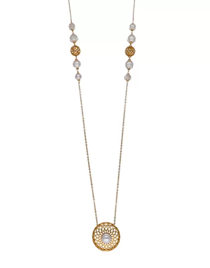 Store Majorica Etna Necklace In Gold-Plated Silver