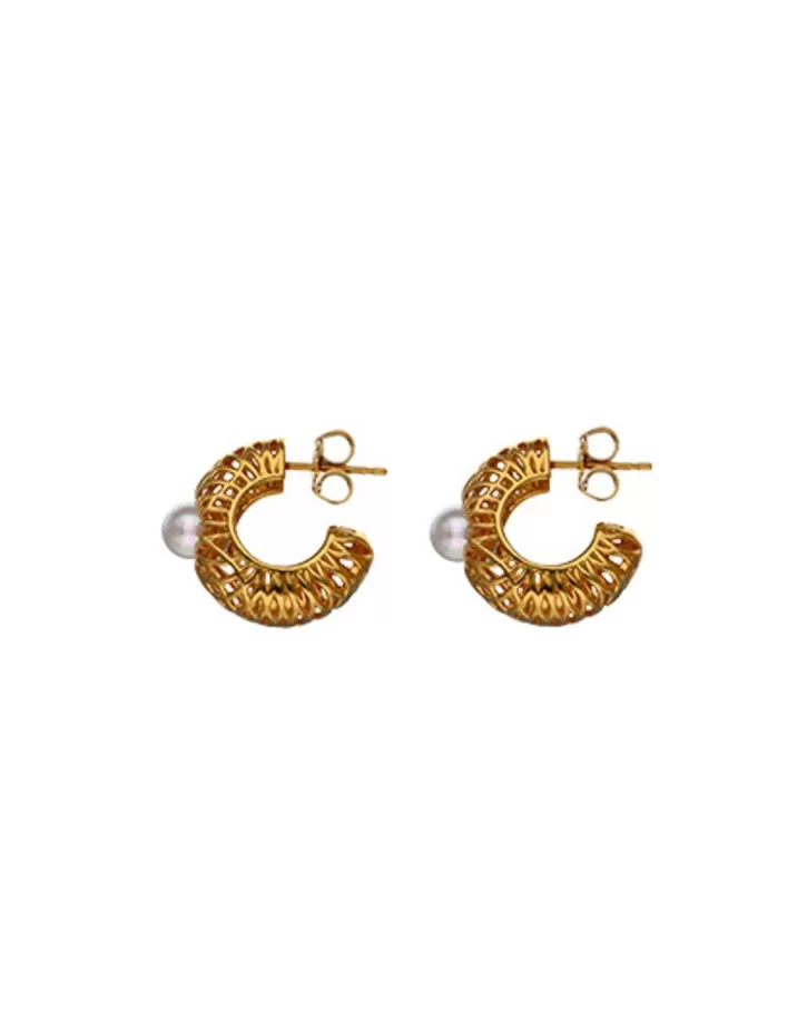 etna_small_hoop_earrings_in_goldplated_silver_2.webp Clearance Majorica Etna Small Hoop Earrings In Gold-Plated Silver