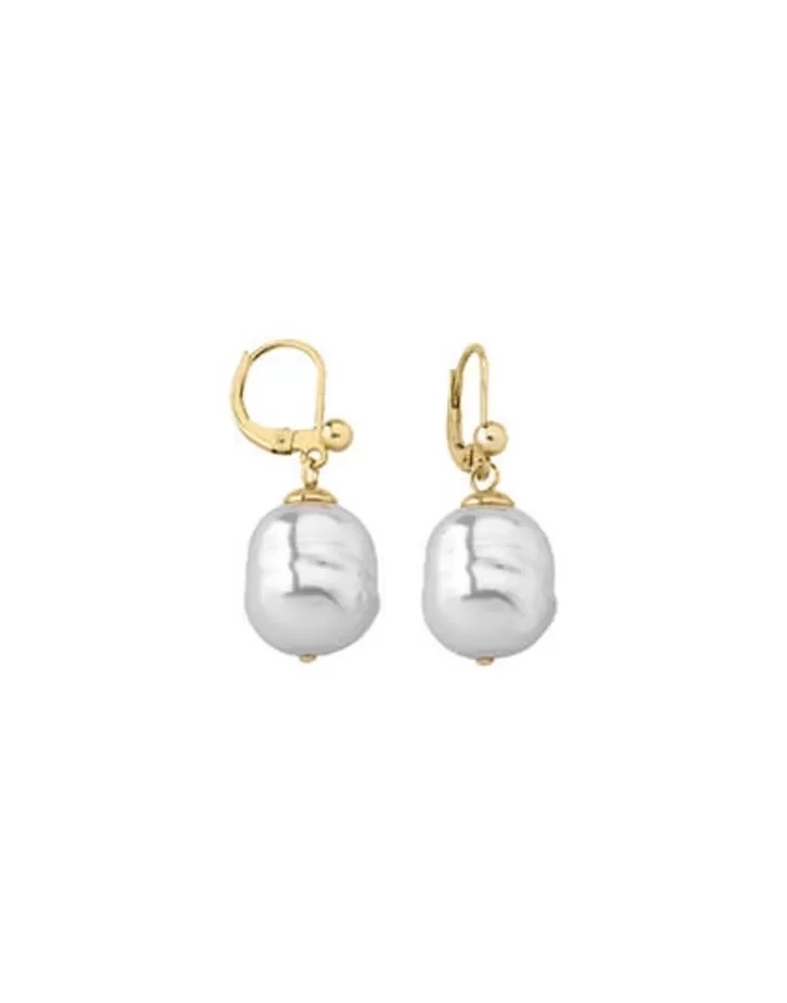 Shop Majorica Gold Plated Earrings Agora With 12Mm White Pearl