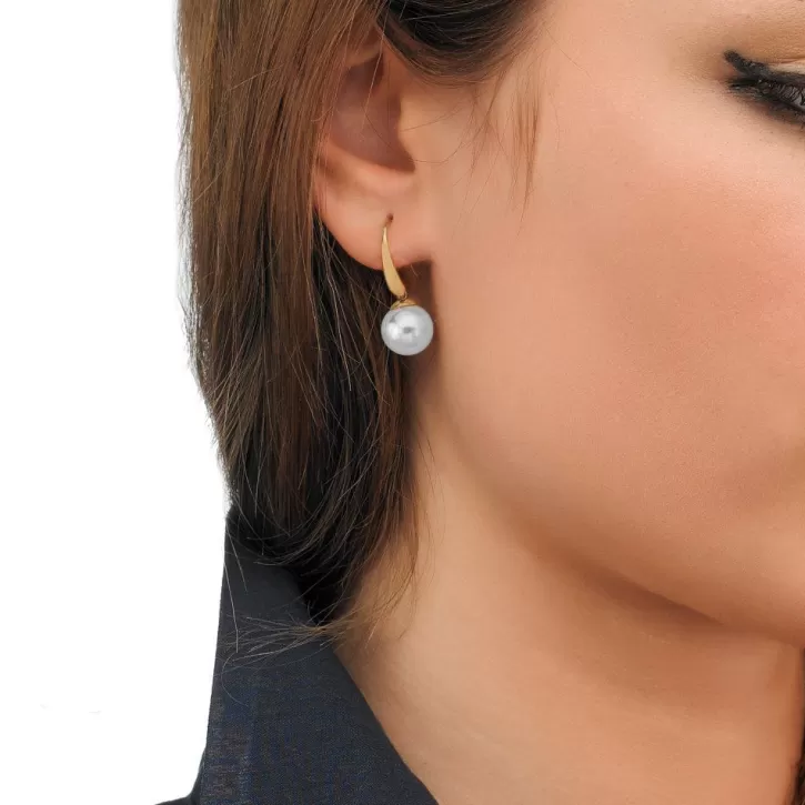 Store Majorica Gold Plated Earrings Nuada With 10Mm White Pearl