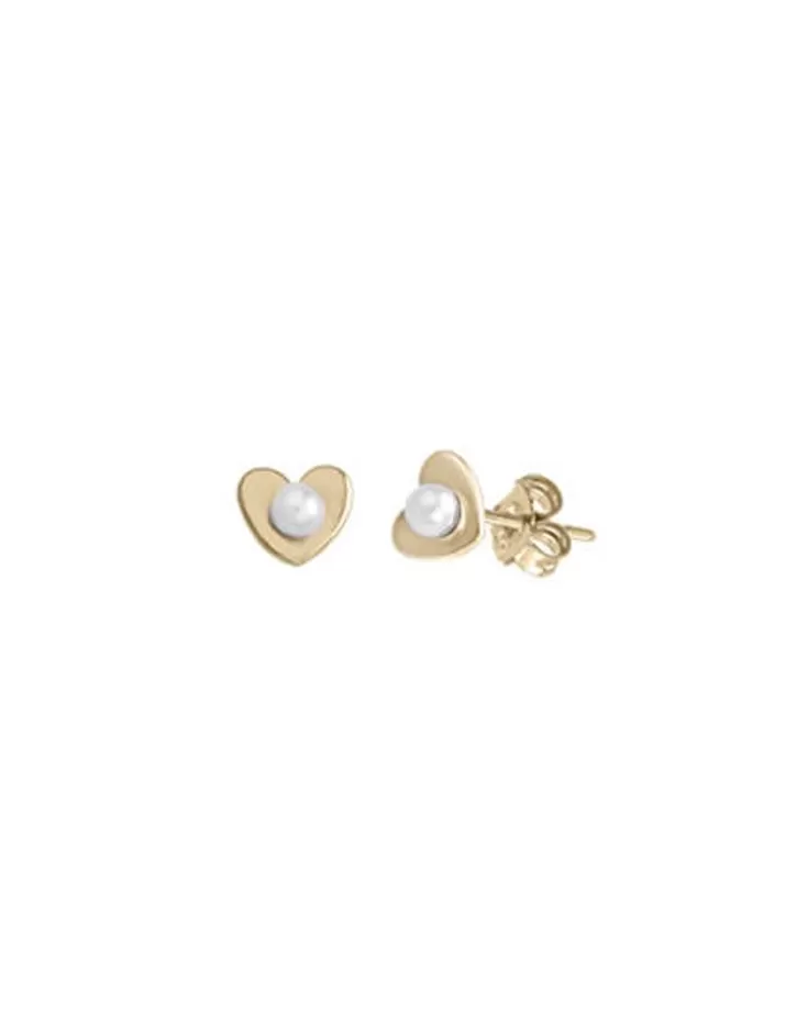Cheap Majorica Gold Plated Girl Earrings Pure Love