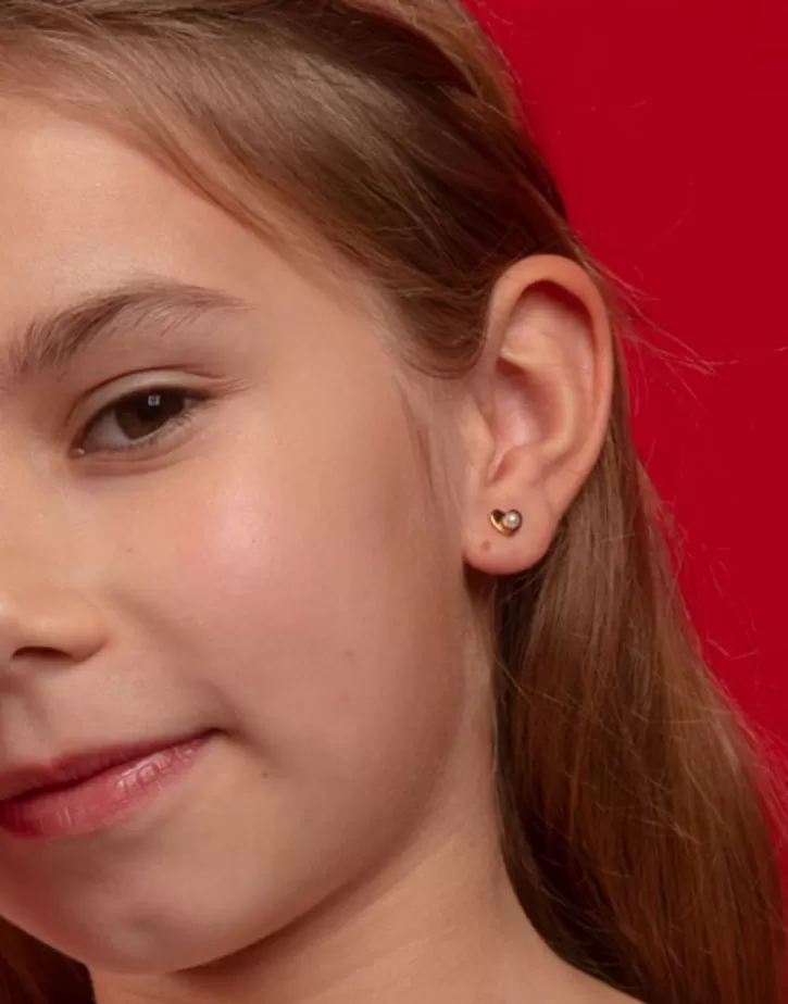 Cheap Majorica Gold Plated Girl Earrings Pure Love