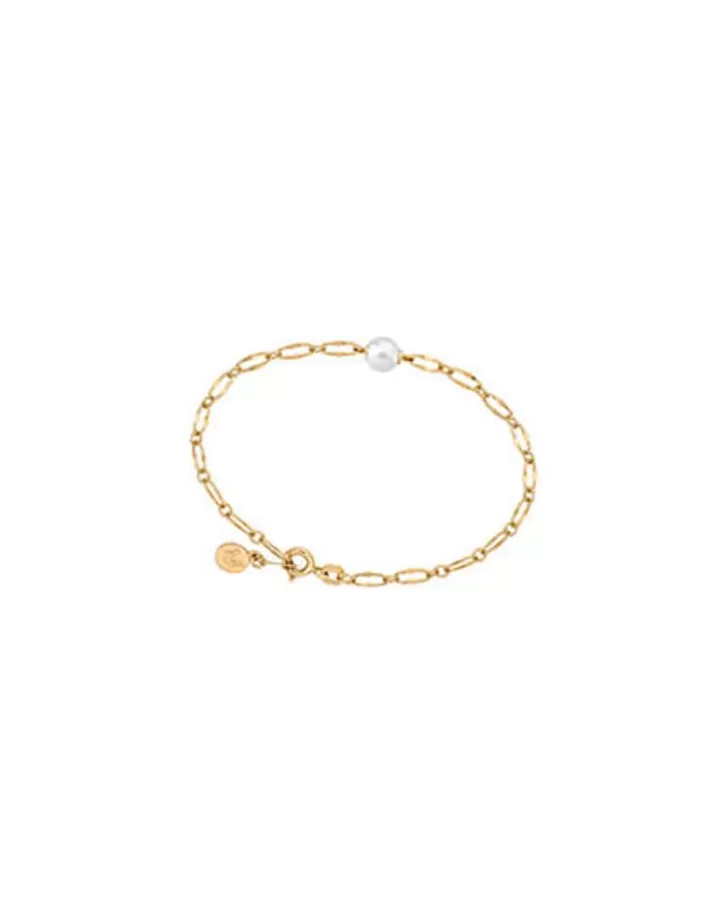 Best Majorica Gold Plated Link Bracelet Cies With White Pearl