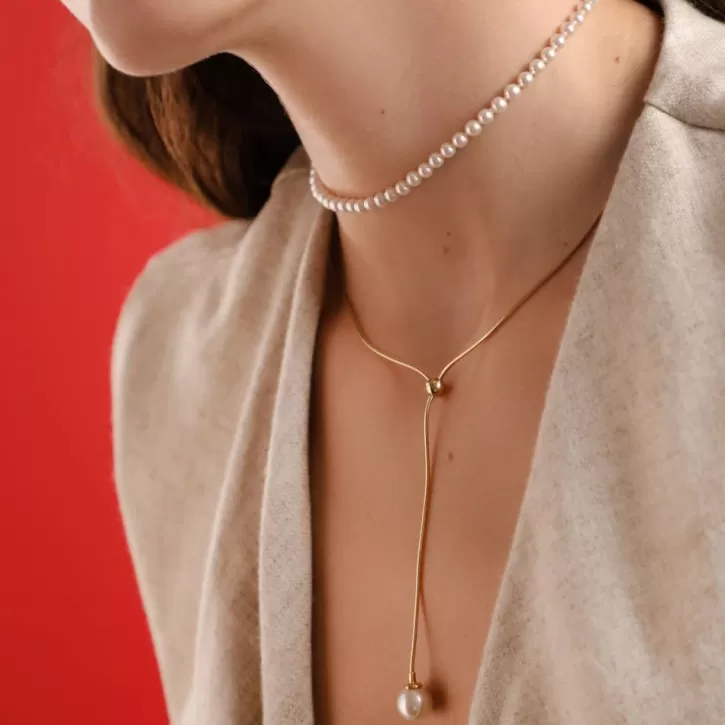 gold_plated_necklace_alba_with_white_pearl_4.webp Best Sale Majorica Gold Plated Necklace Alba With White Pearl