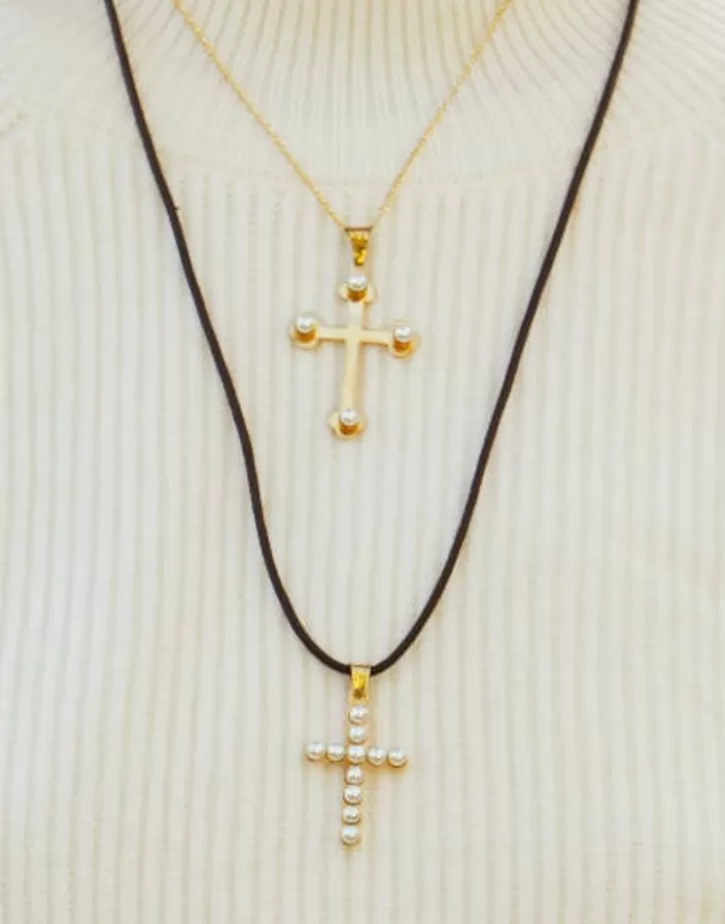 gold_trinity_cross_pendant_with_pearls_3.webp Best Sale Majorica Gold Trinity Cross Pendant With Pearls